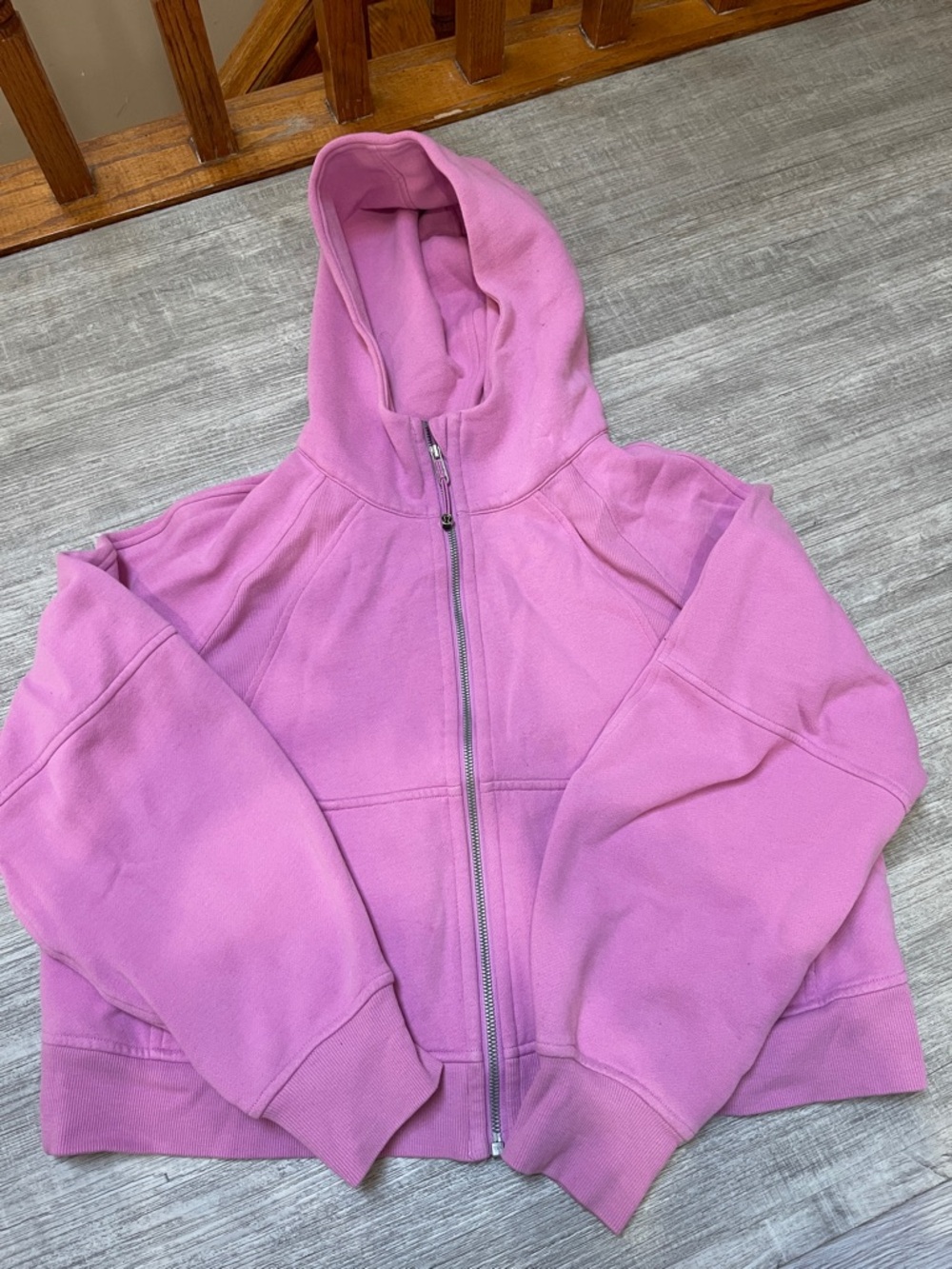 Women’s' Pink Hooded Zip-Up Jacket Cropped